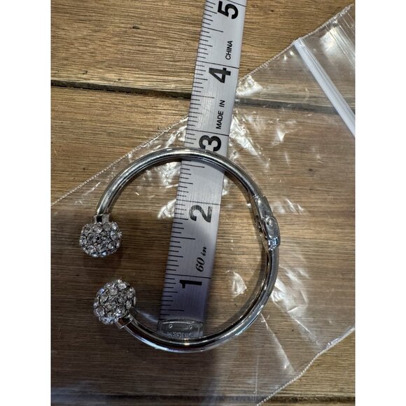 Silver-tone Snap Rhinestone Bangle Bracelet Women Party Jewelry Gift NEW - Picture 13 of 13